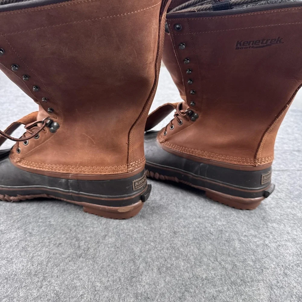 Kenetrek Boots Mens Size 14 Brown Leather Rubber Snow Waterproof Thinsulate